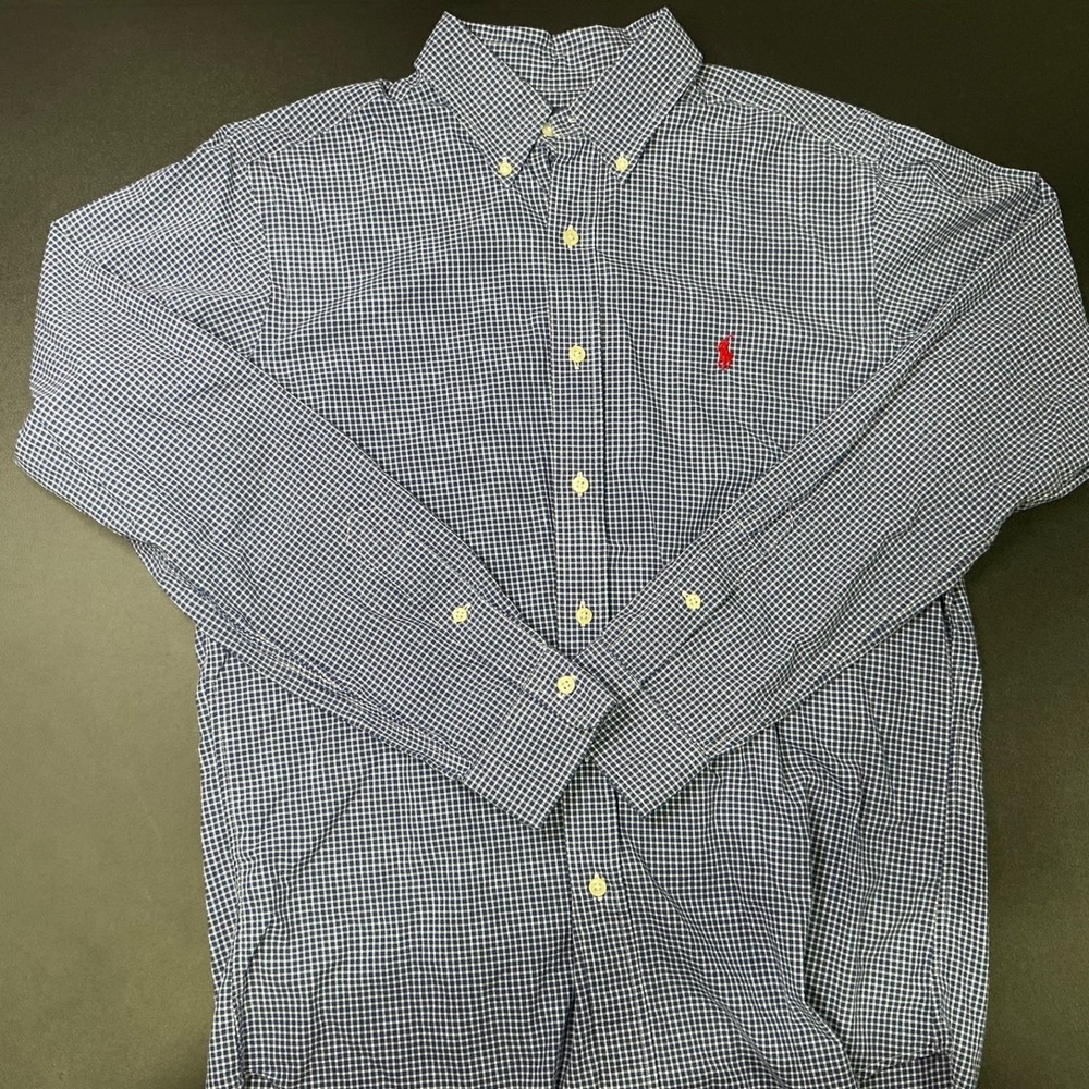 Ralph Lauren Mens Classic Fit Button Down Shirt Size M Gingham Check